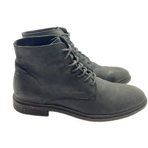 Allsaints Leather Trap Boots 54672 Men's Sz 44 (US 11) Black Leather Lace Up